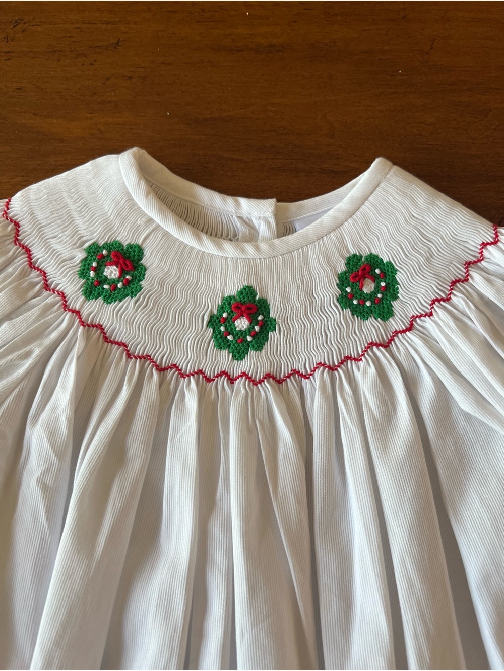 Stitchy Fish Smocked Wreath Dress